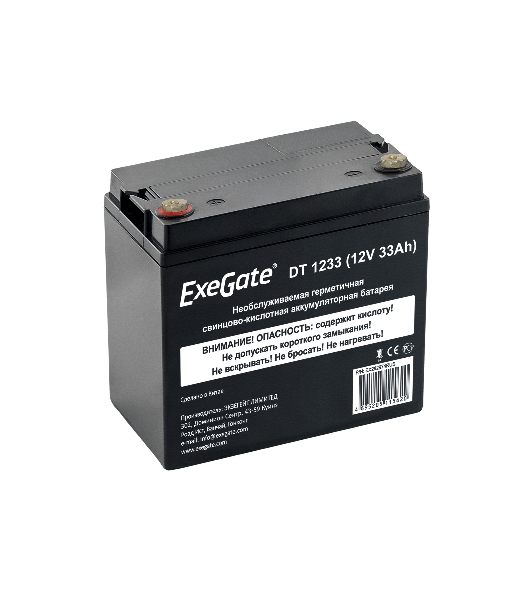 Аккумуляторная батарея ExeGate DT 1233 (12V 33Ah, под болт М6)