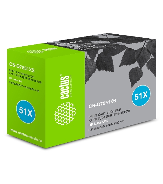 Картридж лазерный Cactus CS-Q7551XS черный (13000 стр.) для HP Laser Jet P3005/M3027/M3035