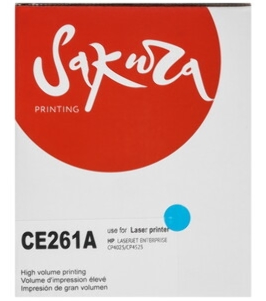 Картридж лазерный Sakura CE261A для HP Color LaserJet CP4020/4025/4520/4525, синий, 11000 к.