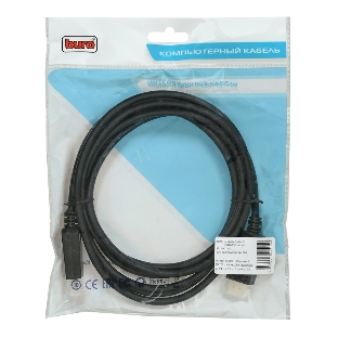 Кабель аудио-видео Buro v 1.2 DisplayPort (m)/DisplayPort (m) 3м. позолоченные контакты черный