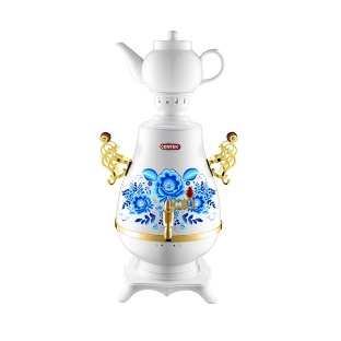 Самовар Centek СТ-0092 A (белый+рисунок+золото), 4.0л, 2300Вт, поддерж.t + LED индикатор, керам зав.