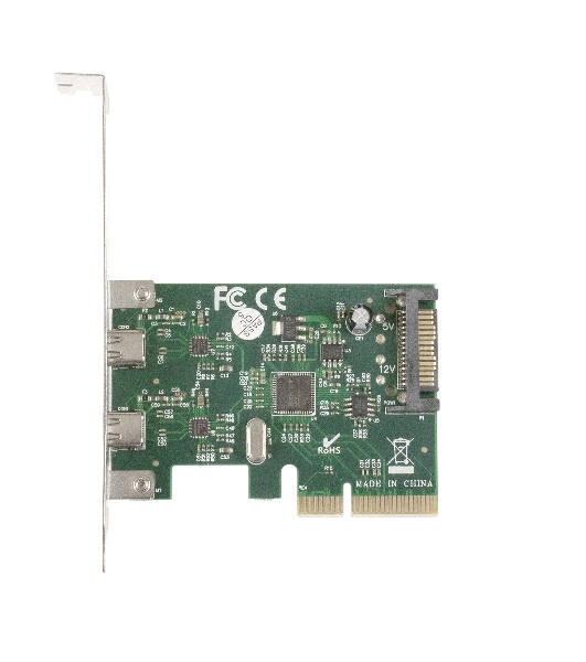 Контроллер ExeGate EXE-313 PCI-Ex4, 2*USB3.1 Type-C ext, разъем доп.питания (OEM)