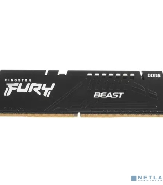 Оперативная память Kingston Fury Beast, DDR5, 16GB (1x16GB), 5600MHz, CL40, DIMM, с радиаторами, черный