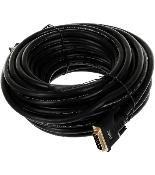 Кабель аудио-видео Lazco WH-141 HDMI (m)/DVI-D(m) 15м. позолоченные контакты черный (WH-141(15M))