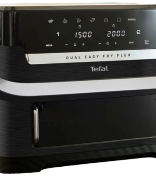 Аэрогриль Tefal Dual Easy Fry Flex EY9228E0 черный, 2700 Вт, 9 л, сенсор, 6 программ