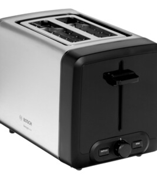 Тостер Bosch TAT4P420 нержавеющая сталь, 970 Вт, 2 слота