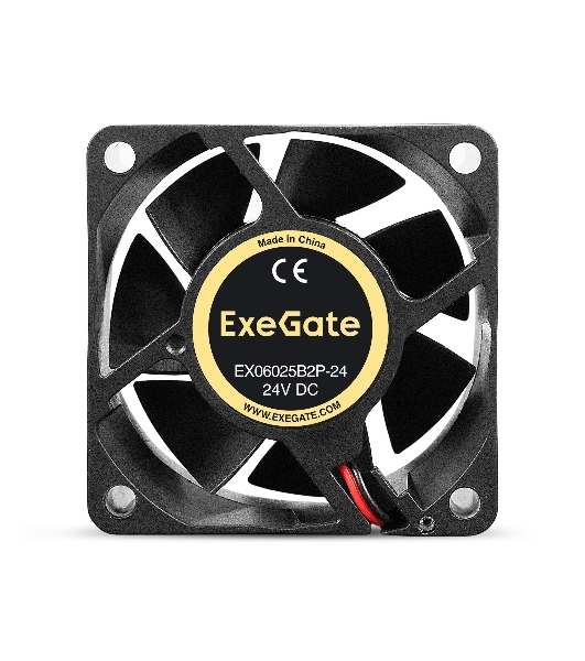 Вентилятор для корпуса ExeGate EX06025B2P-24 черный, 60 мм, 5100 об/мин, 34 дБ, 2 pin