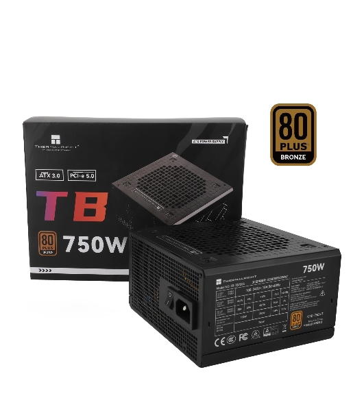 Блок питания Thermalright TR-TB750S, 750W 80 PLUS Bronze, (ATX, 3, PCIe 5.0, Non-modular, 1x24(20+4)pin 550мм, 1xCPU*2 8(4+4)pin 600+150мм, 1xPCIe*2 8(6+2)pin 500+150мм, 1x12VHPWR PCIe 5.0 12+4pin 600мм, 1xSATA*3+MOLEX4pin*1 400+150+150+150мм, 1xSATA*2+MOLEX4pin*2 400+150+150+150мм, Active, 120x120мм, 150x140x86mm, APFC, )