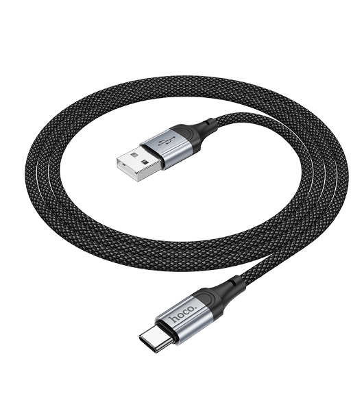 Кабель USB2.0 Hoco AM/Type-C, 3А, X102, 1м, черный, коробка