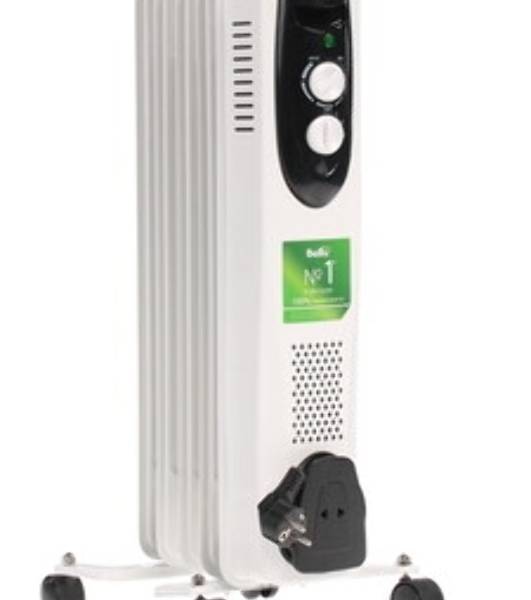 Обогреватель масляный Ballu Classic BOH/CL-05WRN (5 секций), белый, 1000 Вт, 15 м2, термостат