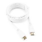 Кабель Cablexpert HDMI CC-HDMI4-W-10, 19M/19M, v2.0, медь, позол.разъемы, экран, 3 м, белый, пакет, фото 1