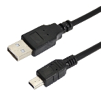 Кабель USB Rexant (шт. mini USB - шт. USB A) 0.2 метра, черный, фото 1