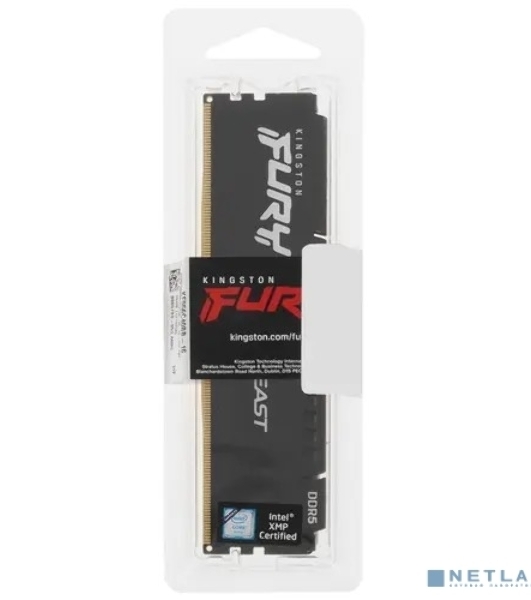 Оперативная память Kingston Fury Beast, DDR5, 16GB (1x16GB), 5600MHz, CL40, DIMM, с радиаторами, черный