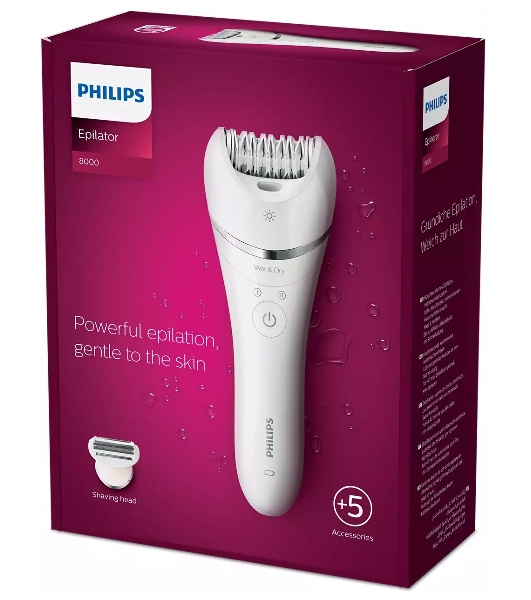 Эпилятор Philips скорости, широкая головка, Wet&Dry, беспроводной