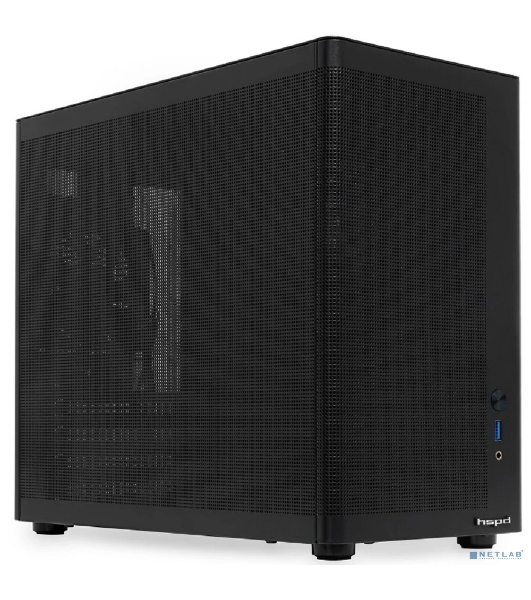 Компьютерный корпус без блока питания HSPD M210, Mesh Mid Tower, черный, 0.7 SPCC, 1x90мм mATX, mITX 140/280/150мм 1x2.5', 1x3.5', 4xPCI 1xUSB-A 3.0 302x168x350мм