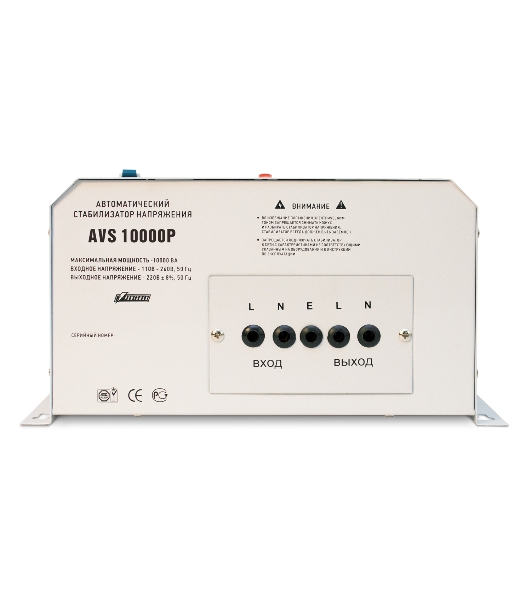 Стабилизатор напряжения Powerman AVS 10000P White (10000ВА,50А,КПД 98%, циф. индикация вх./вых. напряж.)