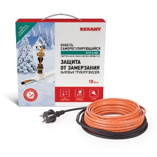 Греющий саморегулирующийся кабель Rexant (в трубу) 10HTM2-CT (15м/150Вт)