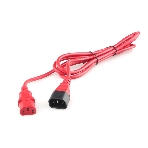 Кабель питания Cablexpert PC-189-VDE-R-1.8M, C13-С14, 3x0.75мм2, 10A, с заземлением, медь, 1.8м, красный, пакет, фото2