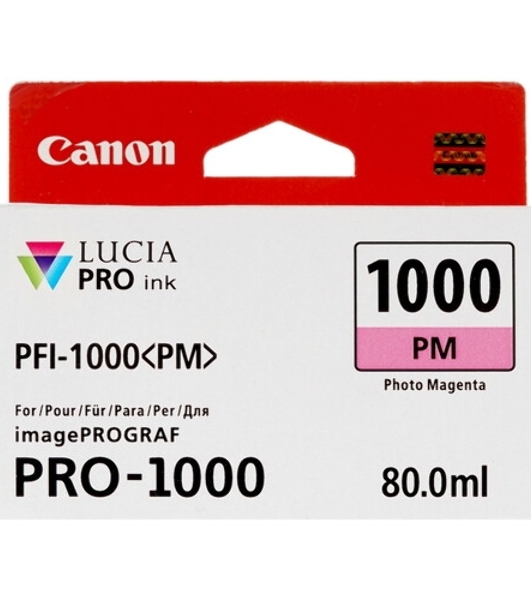 Картридж струйный Canon PFI-1000 PM для IJ SFP PRO-1000 WFG. Фото пурпурный. 80 мл.