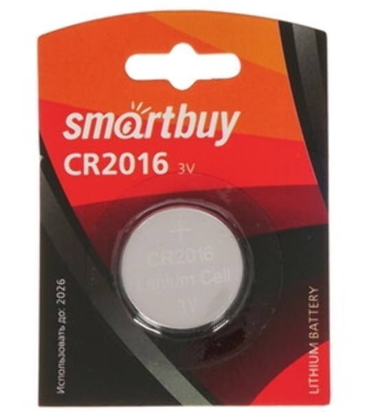 Батарейка Smartbuy CR2016/1B (12/720) (SBBL-2016-1B) (1 шт. в уп-ке)