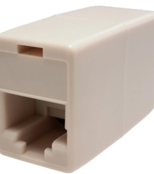 Адаптер Suprlan 10-0337-1, проходн. Keystone RJ45 кат.5E UTP, бежевый