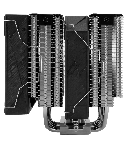 Кулер для процессора Thermalright Royal Pretor 130 (4-pin PWM, 158мм, Ni/Cu, 6x6мм, 1x120+1x130мм, 80.45CFM/81.88CFM, 29.4dBA/28.3dBA, 2150PM/1750RPM, S: 1200, 1700, 1851, 2011, 2066, 115X, AM4, AM5, silver, black)
