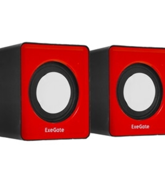 Акустическая система 2.0 ExeGate EX289920RUS Disco 140 Red (питание USB, 2х3Вт (6Вт RMS), 100-20000Гц, красный)