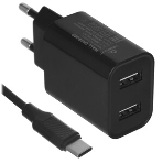 Сетевое зарядное устройство Cablexpert MP3A-PC-37 USB 2 порта, 2.4A, черный + кабель 1м Type-C, фото7