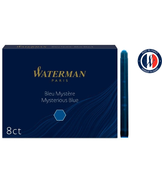 Картридж Waterman Standard (CWS0110910) Mysterious Blue чернила, для ручек перьевых (8шт)
