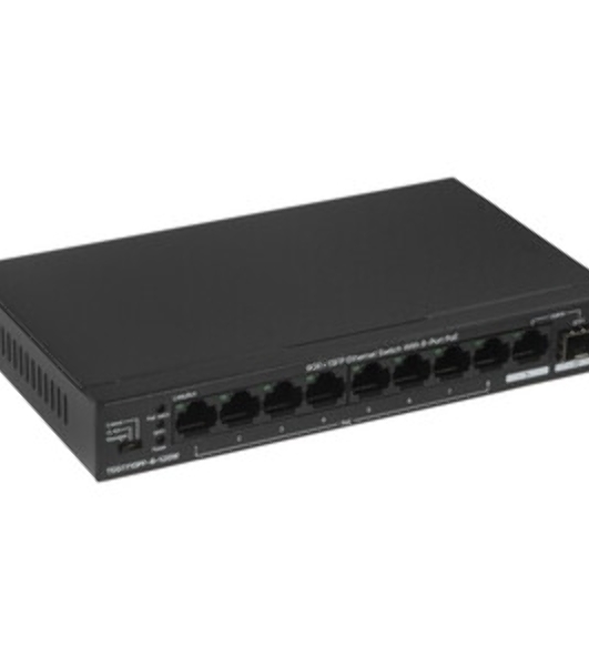 Коммутатор неуправляемый Tenda TEG1110PF-8-120W PoE, 10 портов, 9x1 Гбит/с, SFP 1х1 Гбит/с, PoE 8х30 Вт (до 102 Вт)