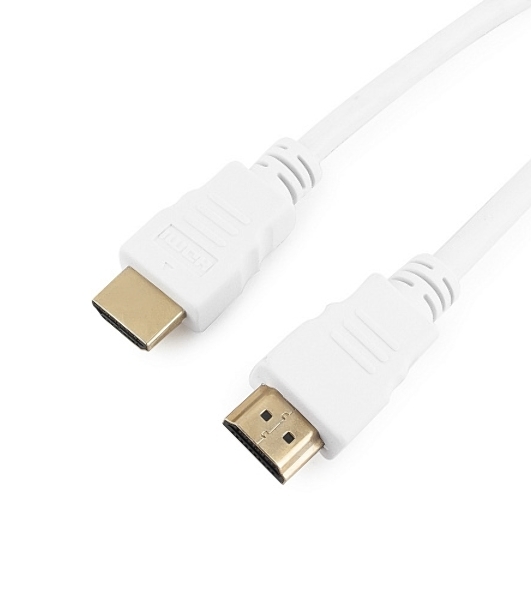 Кабель Cablexpert HDMI CC-HDMI4-W-10, 19M/19M, v2.0, медь, позол.разъемы, экран, 3 м, белый, пакет