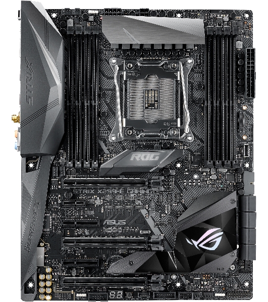 Материнская плата ASUS ROG STRIX X299-E GAMING II, LGA 2066, Intel X299, 8xDDR4, 8xSATA, 3xM.2, 1xPCIe 3.0 x8, 2xPCIe 3.0 x16, 1xPCIe x4, 1xPCIe x1, 2x 2.5Gb LAN, 1xUSB 3.2 Gen 2, 3xUSB 3.2 Gen 2, 2xUSB 2.0, 5x3.5 мм, 7.1, ATX