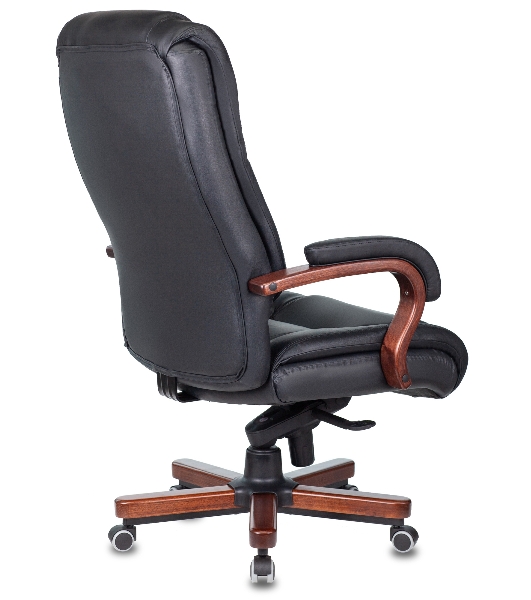 Кресло Бюрократ T-9925WALNUT/BLACK черный, кожа