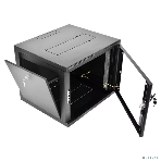 Шкаф коммутационный ЦМО (ШРН-9.350-9005) настенный 9U 600x350 мм пер. дв. стекл 200 кг черный 300 мм 180 град., фото6