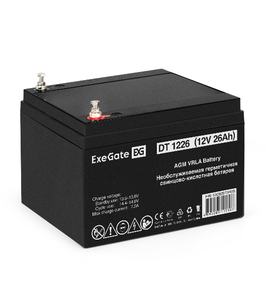 Комплект Источник бесперебойного питания EX295996RUS + батарея 26Aч EX282970RUS 1шт (инвертор, синус, для котла, настенный) ExeGate FineSine SX-800.LCD.AVR.2SH <800VA/500W, чистая синусоида, цветной LCD-дисплей, AVR, 2*Schuko, линейно-интерактивный, крепление настенное/универсальное, черный> + батарея ExeGate DT 1226 (12В, 26Ач) 1шт