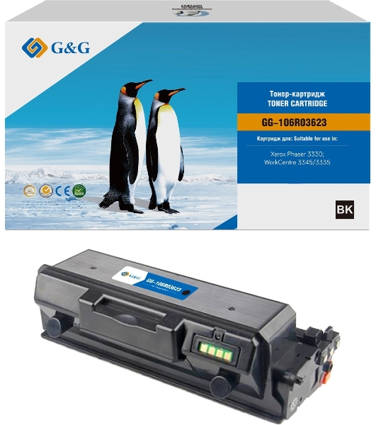 Картридж лазерный G&GGG-106R03623 106R03624/106R03623 черный (15000 стр.) для Xerox Phaser 3330;WorkCentre 3345/3335