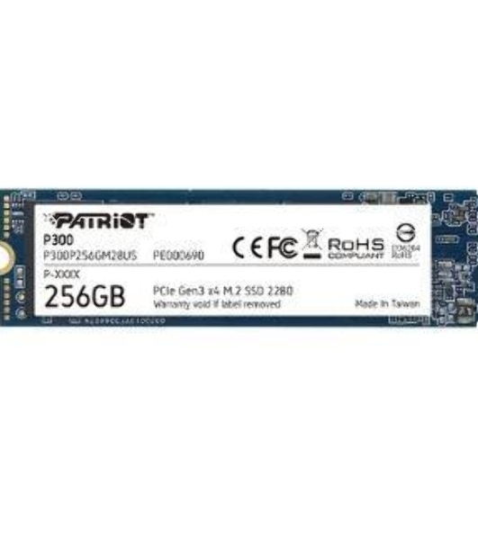 Накопитель SSD Patriot P300, 256Gb, PCIe 3.0 x4, M.2 2280, NVMe, R/W 1700/1100