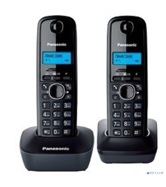 Телефон беспроводной (DECT) Panasonic KX-TG1612RUH (серый) Доп трубка в комплекте,АОН, Caller ID,12 мелодий звонка,поиск трубки