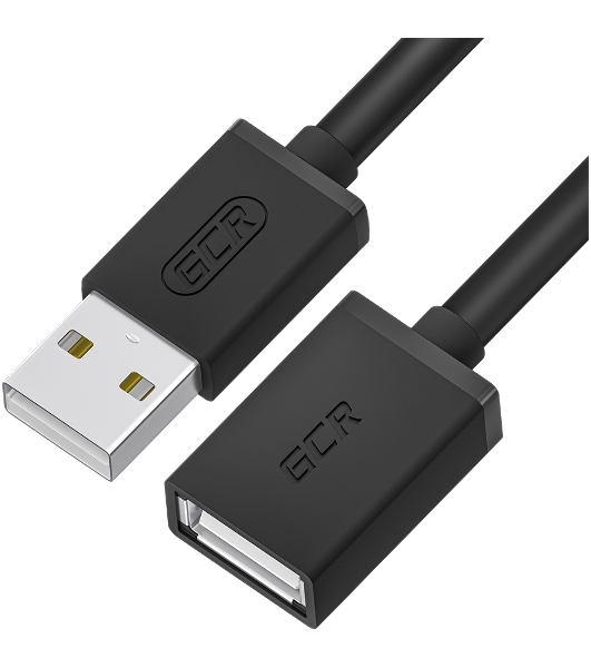 Удлинитель Greenconnect GCR-55069 1.0m USB 2.0 AM/AF, черный