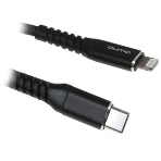 Кабель QUMO, MFI С94, Type-C на MFI Apple 8 pin, силиконовый, 1м, 2,22A, 9V, 20W, PD черный, фото3