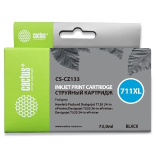 Картридж струйный Cactus CS-CZ133 №711 черный (73 мл) для HP DesignJet T120/T520