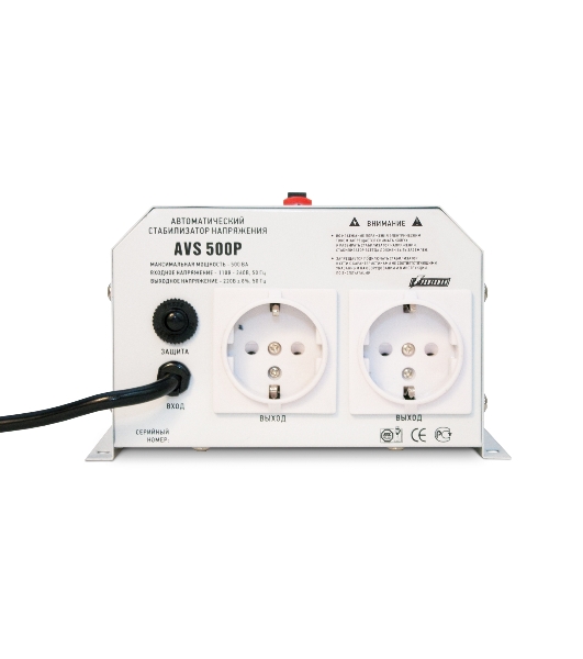 Стабилизатор напряжения Powerman AVS-500P (220В±8% 500ВА,5А,КПД 98%, циф. индикация вх./вых.)