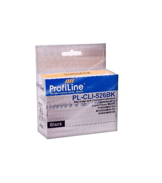 Картридж струйный ProfiLine PL-CLI-526BK с чипом для принтеров Canon Pixma IP4850/MG5150/MG5250/MG6150/MG8150 Black водн