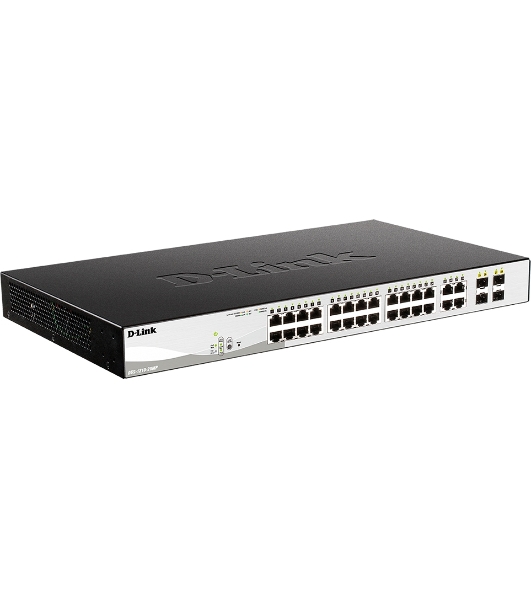 Коммутатор D-Link DGS-1210-28MP/F4A, 24×1 Гбит/с + 4×1 Гбит/с Combo, настраиваемый