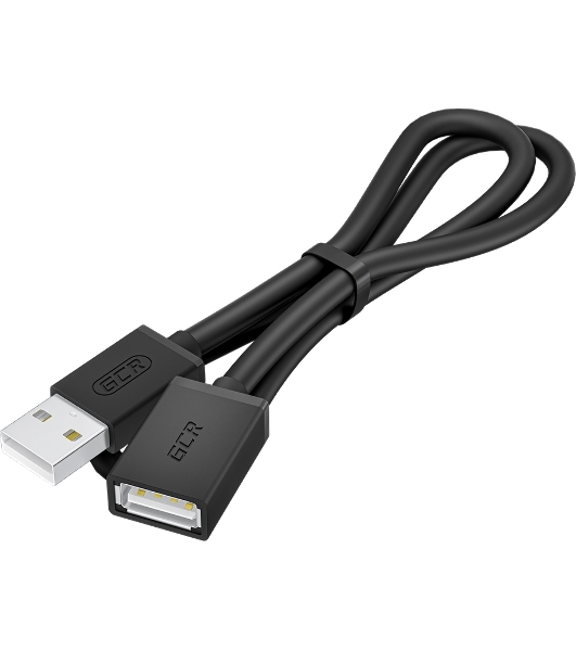 Удлинитель Greenconnect GCR-55069 1.0m USB 2.0 AM/AF, черный