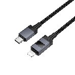 Кабель USB2.0 Hoco Type-C/Lightning, 2.4А, 27Вт,с дисплеем, X118, 1м, черный, коробка, фото3