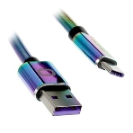 Кабель Qumo Type-С кабель, 1м, USB 2.0, 5В, 2А, 10Вт, тканевая оплетка, стальной коннектор, черный, фото4