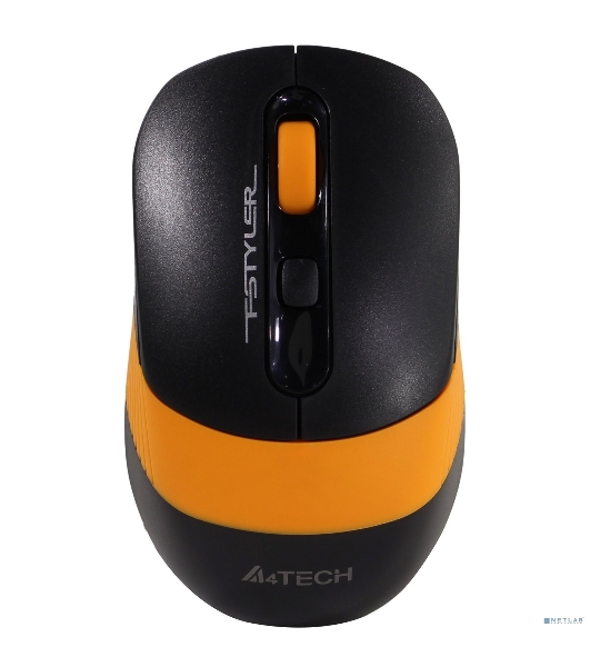 Мышь беспроводная A4Tech Fstyler FG10S черный/оранжевый, 2000 dpi, радиоканал, USB, кнопки - 4