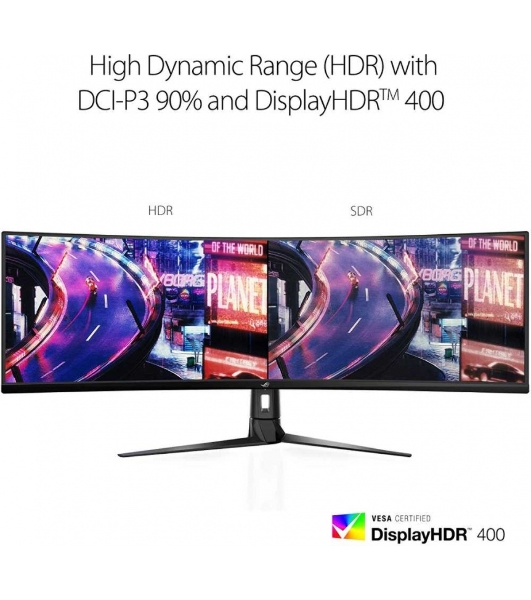 Монитор 49' ASUS ROG Strix XG49VQ VA 3840x1080, 144 Гц, 4 мс, 32:9, 450 кд/м2, 2xHDMI, 1хDP, изогнутый, черный