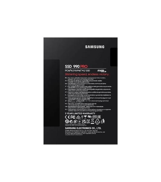Накопитель SSD Samsung 990 PRO, 1000Gb, PCIe 4.0 x4, M.2 2280, NVMe, R/W 7450/6900, с радиатором